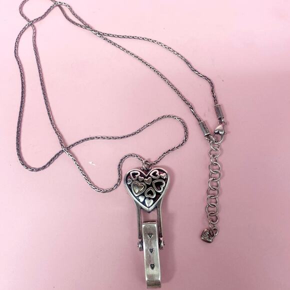 Brighton Floating Hearts Silver Lanyard ID Badge Necklace - Picture 4 of 4